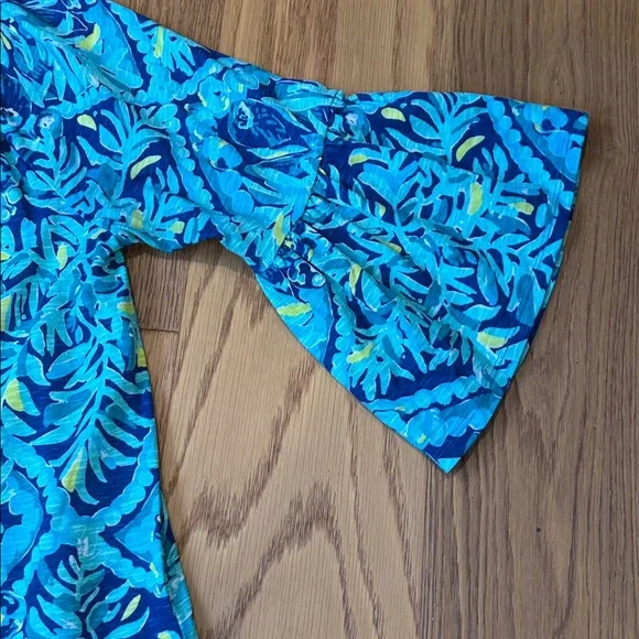 *Lilly Pulitzer Del Lago Tunic Dress Indigo Midnight Cove Womens Medium - Picture 6 of 13